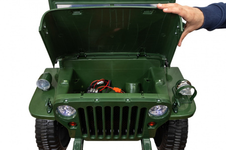 Электромобиль Jeep Willys YKE 4137 4x4 Армия зелёный