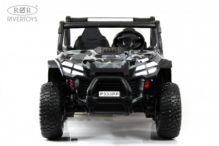 Детский электромобиль P333PP (Buggy) серый камуфляж