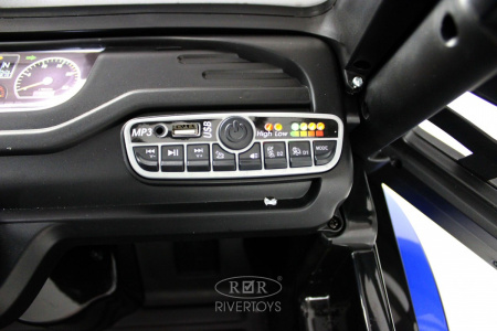 Детский электромобиль Mercedes-Benz Axor с прицепом (H777HH) Темно-синий
