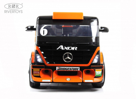 Детский электромобиль Mercedes-Benz Axor с прицепом (H777HH) Оранжевый