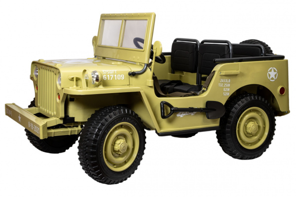 Электромобиль Jeep Willys YKE 4137 4x4 Песочный