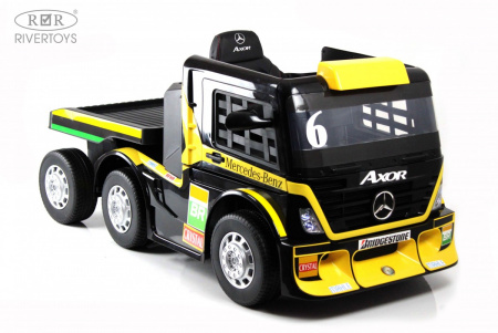 Детский электромобиль Mercedes-Benz Axor с прицепом (H777HH) Желтый