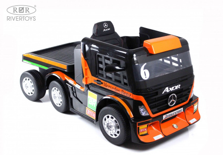 Детский электромобиль Mercedes-Benz Axor с прицепом (H777HH) Оранжевый
